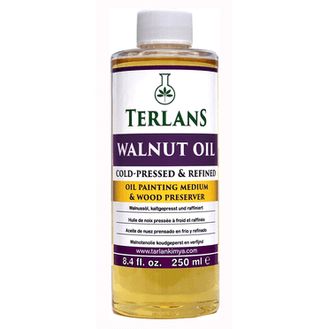 TERLANS Anatolian Walnut Oil Refined, 8,4 fl oz (250 ml) Natural Oil Painting Medium & Wood Finish