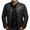 Black, variant on Men Faux Leather Jacket Stand Collar Long Sleeve Coat with Pockets Solid Color Zipper Placket Loose Fit Outwear Daily Wear