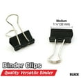 thumbnail image 2 of Binder Clips Medium 1 1/4" (32mm) Black Paper Clip (12/Box), 4-Packs, 2 of 7