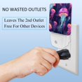 thumbnail image 3 of Jellyfish LED Square Night Light - Energy Efficient Plug-in Nightlight with Auto Sensor for Bedroom, Bathroom, and Hallway - Soft Glow Illumination - White, Pack of 2, 3 of 6