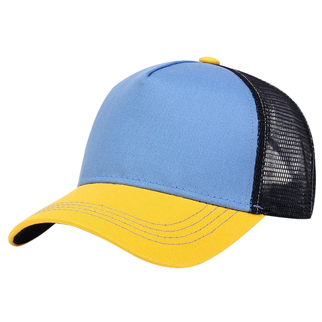 WEIYLL Baseball Caps for Men Basic Solid Color Light Board Breathable Summer Sunshade Net Yellow Beach Hats One Size