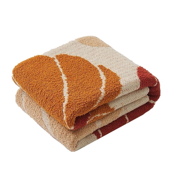 Reversible Fall Pumpkin Blanket 51x59 inch, Farmhouse Rustic Pumpkins Knit Throw Blankets for Couch Sofa Bed Autumn Home Decor and Thanksgiving Gift