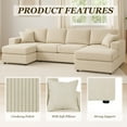 thumbnail image 5 of MOONMISS Sectional Sofas with Double Chaise, U-Shaped Cloud Comfy Couches for Living Room, 4 Seats, Beige, 5 of 6
