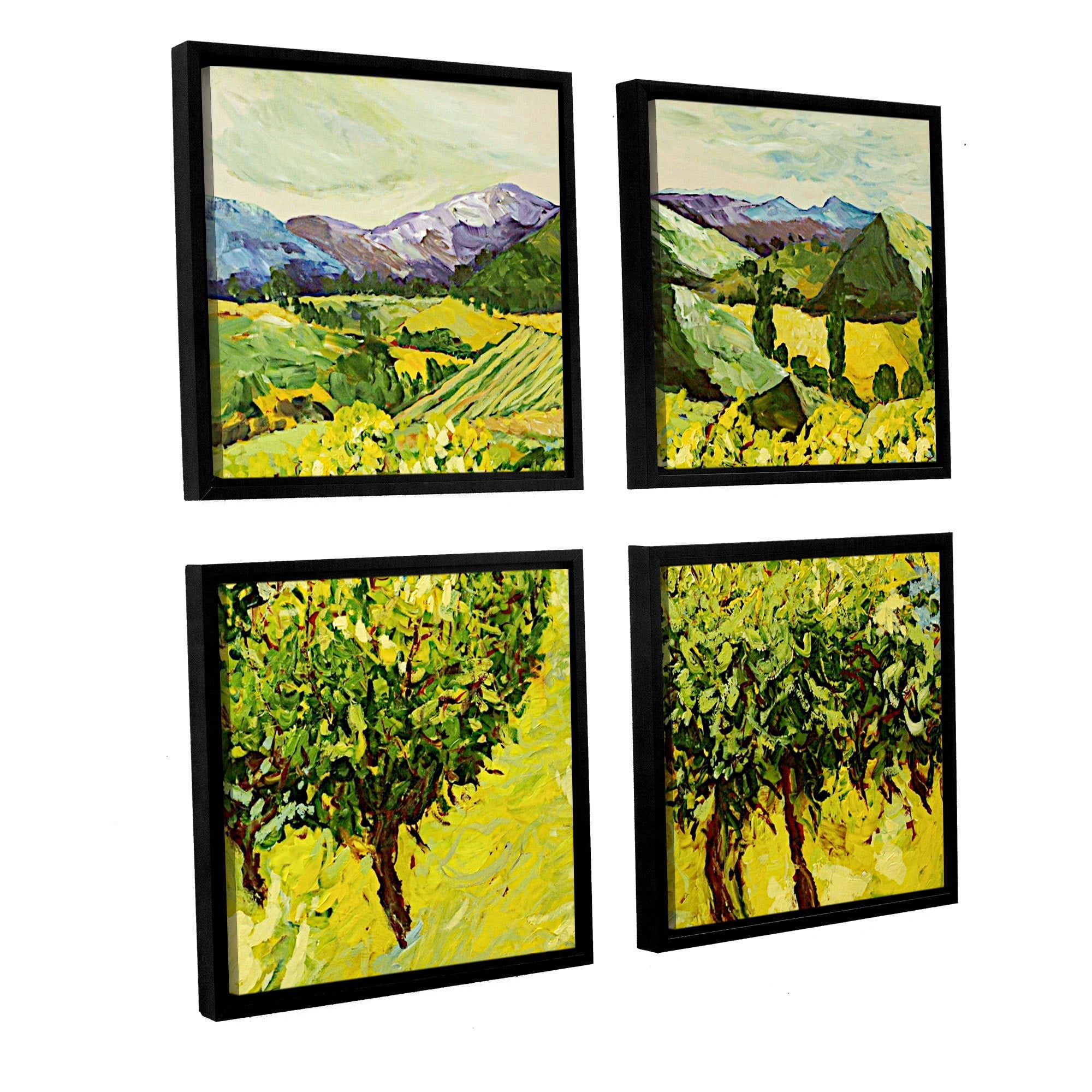 ArtWall Allan Friedlander "A Good Year" 4-Piece Floater Framed Canvas Square Set