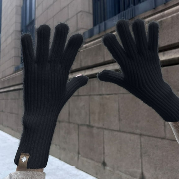 Dxzfnsa Winter Gloves for Women Warm Wool Touch Screen Ladies Windproof Thermal Knit Fleece Lined Gloves for Cold Weather Gift for Women Christmas Gifts