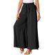 thumbnail image 4 of Pantalones de pierna ancha de cintura alta con cordón elástico y bolsillo para mujer INSPIRE CHIC, color negro, talla M, 4 of 6