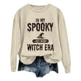 thumbnail image 2 of Womens Long Sleeve Halloween Sweatshirt Crew Neck Letter Printed Pullover Shirt Comfy 2025 Fall Winter Fashion Tops, 2 of 3
