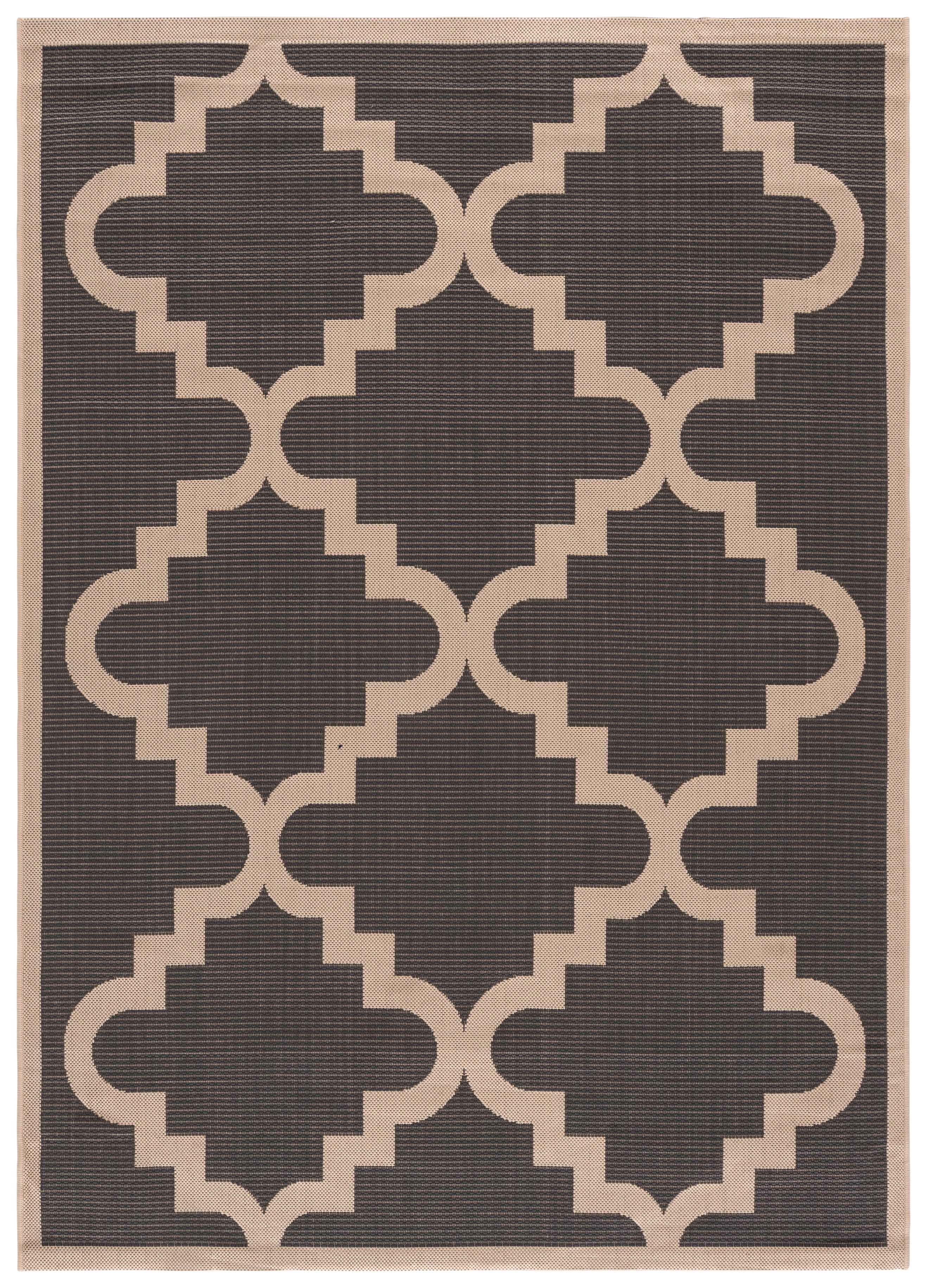 Safavieh Courtyard Jaylee Geometric Indoor/Outdoor Area Rug, Anthracite/Beige, 5'3" x 7'7"