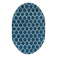 thumbnail image 3 of Unique Loom Trellis Shag Collection Area Rug - Ruby (5' 3" x 8' Oval Navy Blue/Ivory), 3 of 11