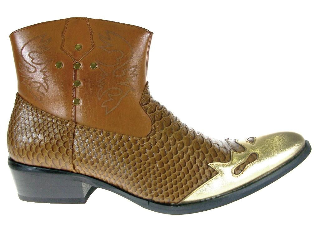 faux snakeskin boots mens