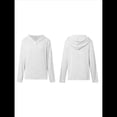 thumbnail image 3 of Sudadera con Capucha para Mujer, Informal, Holgada, de Larga, con Cuello en V y Botones, para Otoño. XL, 3 of 5