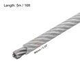 thumbnail image 2 of 16Ft(5M) Wire Rope 304 Stainless Steel Cable 1/4" (6.0 mm) Vinyl Coated with 2pcs Screw Chuck Transparent, 2 of 7