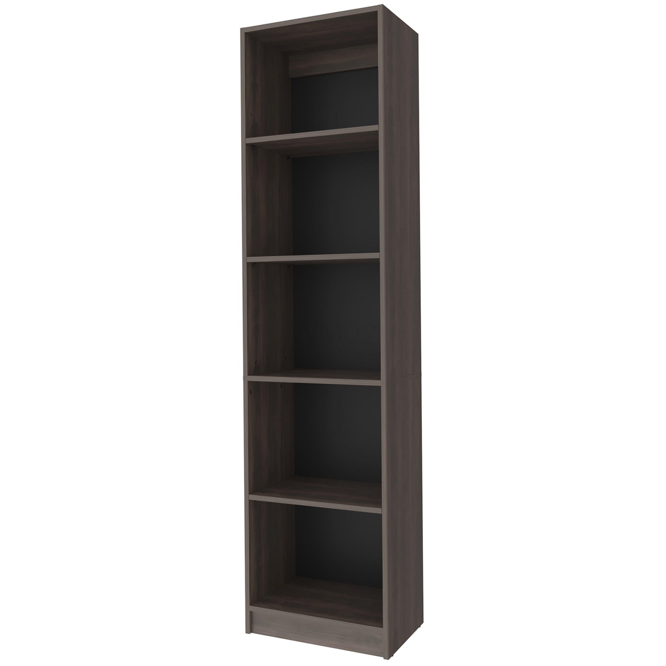 Walnut Bookcase with 5 Shelves, Open Storage Organizer Book Shelf for Living Room, Office, Study