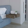 thumbnail image 2 of Dark Brown Wall-Mounted Floating Nightstand, 2 of 6