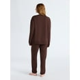 thumbnail image 3 of Joyspun Women’s Fleece Long Sleeve Top and Joggers Lounge Set, 2-Piece, Sizes XS-3X, 3 of 5