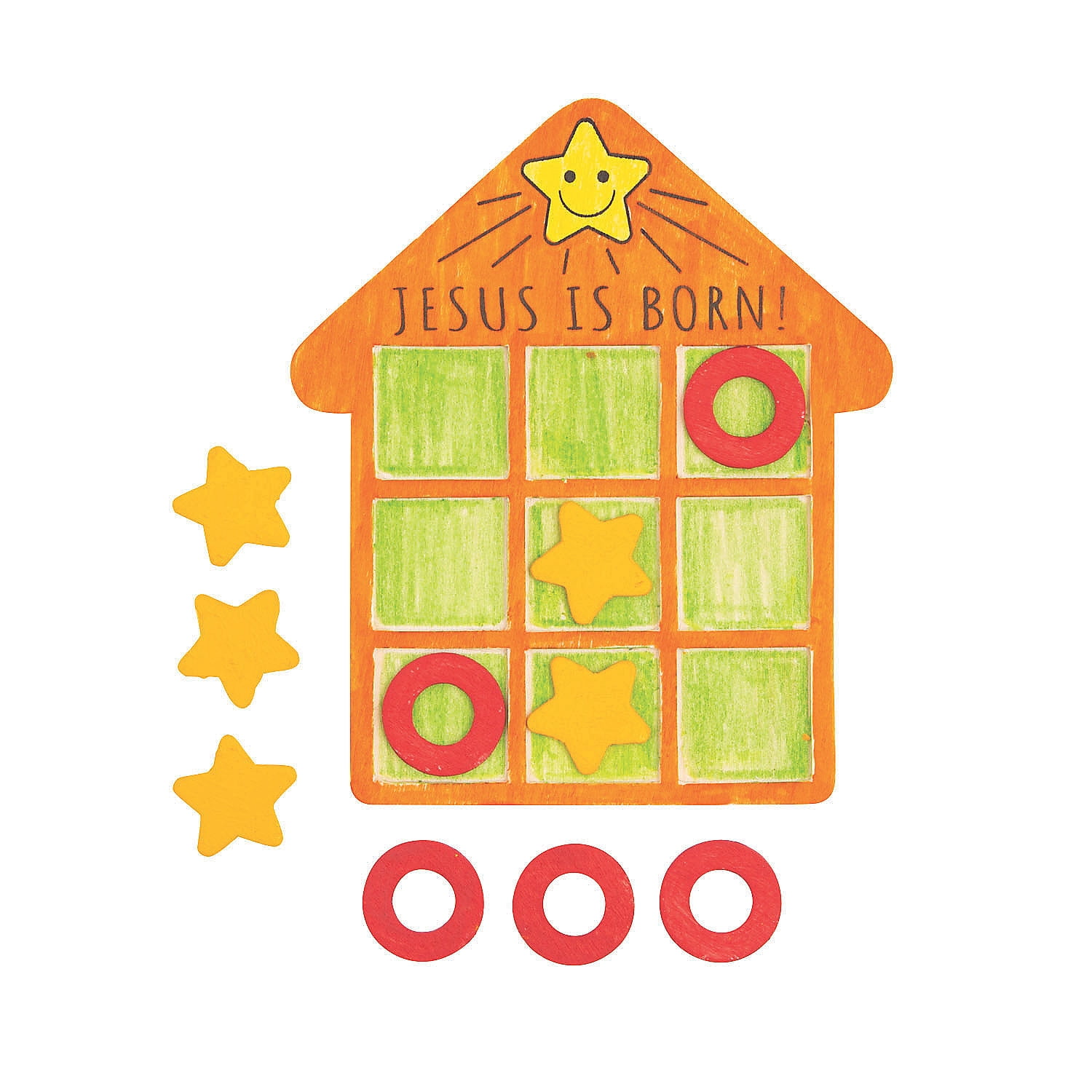 Color Your Own Nativity Tic-Tac-Toe Games, Craft Kits, Christmas, 12 Pieces
