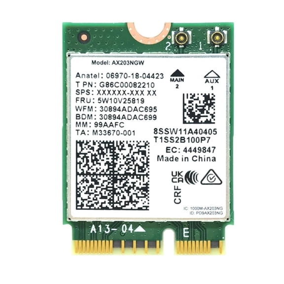 HighZer0 Electronics AX203 WiFi 6 Card | Dual Band Wi-Fi | 1.2 Gbps | CNVio2 M.2 Wifi Card for PC | Supports Bluetooth 5.2 | Requires Intel 10th Gen CPU with Windows 10 or Linux | AX203NGW