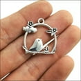 thumbnail image 2 of U8MO 4/20X Flowers bird Antique Silver charms pendants for Jewelry Making 26x26mm-ancient silver-20pcs, 2 of 5