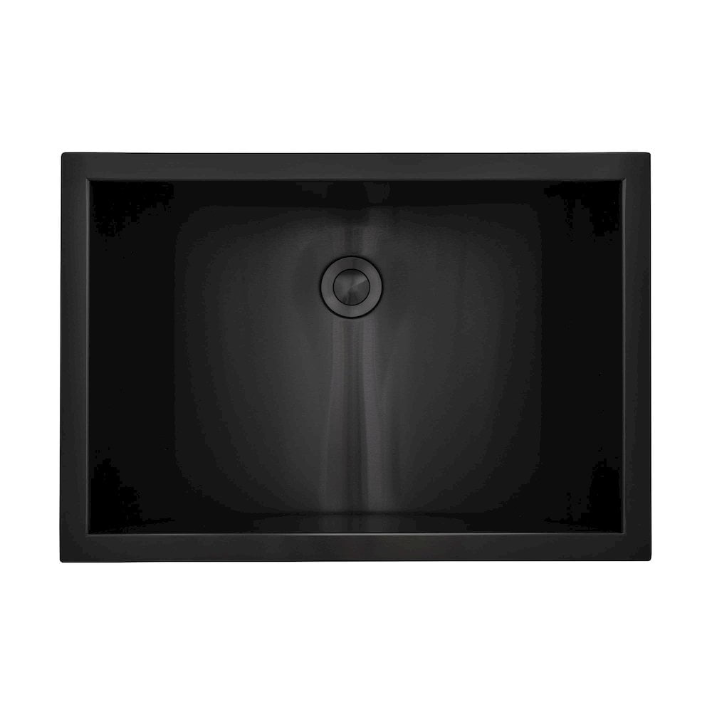 Ruvati 20 x 14 inch Black Stainless Steel Rectangular Bathroom Sink Semi-Recessed