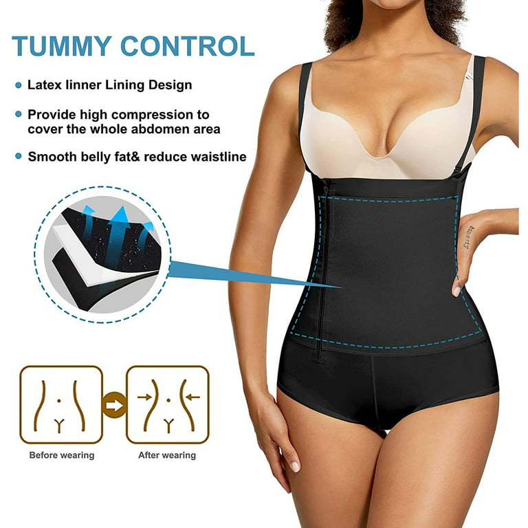 Lilvigor Women's Shapewear Bodysuit Latex Waist Trainer Full Body Shaper  Zipper Tummy Control Corset Stomach Body Girdles