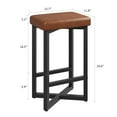 thumbnail image 4 of Counter Height Bar Stools Set of 2, 24.6 Inch Barstools for Kitchen Island Counter, PU Leather Kitchen Stools with Thick Saddle Seats & Heavy Duty Metal Base, Easy Assembly, All Brown, 4 of 7