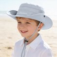 thumbnail image 2 of TOWED22 Baby Sun Hat Toddler Girl Boy Beach Hat Adjustable Outdoor Summer Hat Sun Protection Wide Brim Infant Kids(Light Gray,One Size), 2 of 8