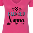 thumbnail image 4 of Inktastic Blessed Nonna Grandma Women's V-Neck T-Shirt, 4 of 5