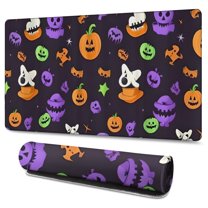 Long Mouse Pads for Desk,Cute Halloween Icons Pattern Desk Mats on Top Of Desks, Desk Mouse Pad Extra Large with 3mm Non-Slip Base and Stitched Edge for Gaming,Office,Work,Home 47.3"x23.6"