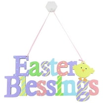 Utoimkio Easter Decorations Religious Wooden Rabbit Eggs Letters Flower Wall Hanging Door Hanging Easter Decor