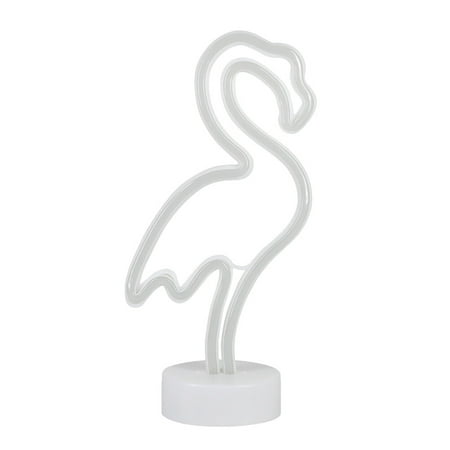 

NUOLUX Nordic Style Night Light Desktop LED Flamingo Shaped Neon Light without Battery