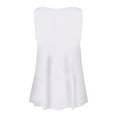 thumbnail image 7 of Brilliant Women Tops on Sale under $10 Women Solid Button Round-Neck Blouse Casual Loose Summer Sleeveless Tank Clearance, 7 of 7