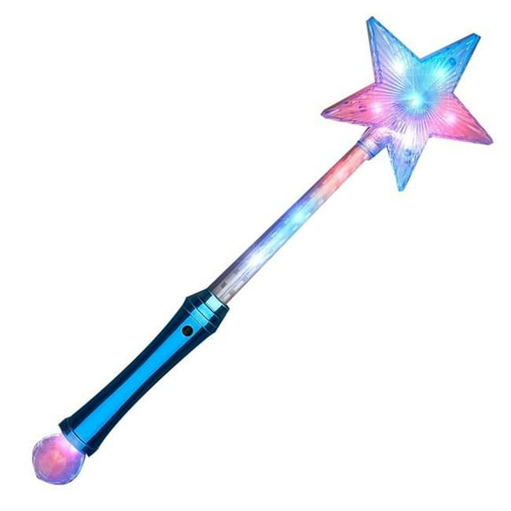 Crystal Star Wand with LEDs, Red, White & Blue