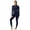 Pageant Blue, variant on Fruit of the Loom Women's Thermal Performance High Mock Neck Top & Thermal Legging Bottom Set, Sizes XS-XXXL