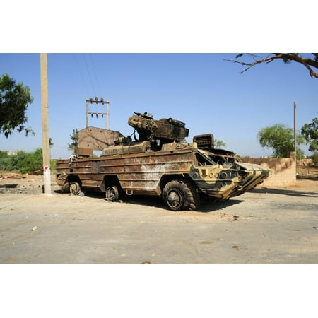 A surface-to-air missile air defense system destroyed by NATO outside of Benghazi Libya Poster