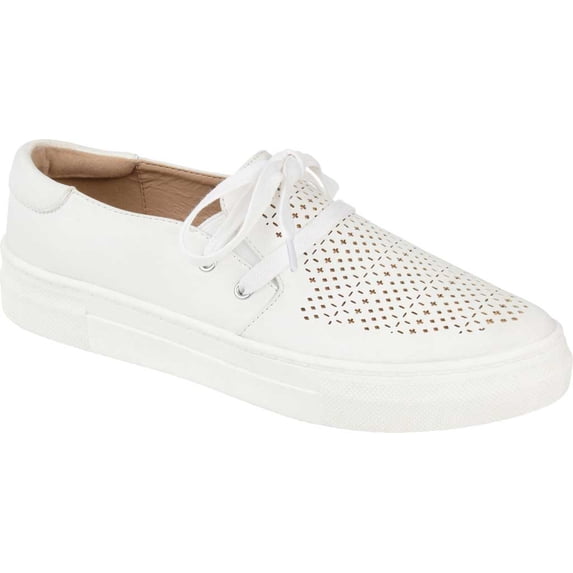 Journee Collection Womens Shantel Perforated Flat Casual and Fashion Sneakers