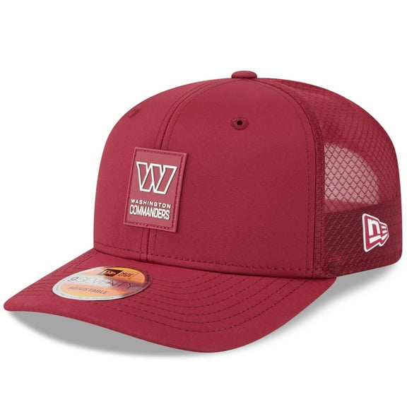 Men's New Era Burgundy Washington Commanders 2025 Sideline  9SEVENTY Trucker Adjustable Hat