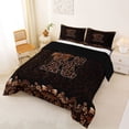 thumbnail image 2 of Erosebridal Brown Leopard Print Full Size Comforter Sets for Girls Women, Monogrammed R Bedding Sets, Black Reversible 3-Piece, 1 Comforter and 2 Pillowcases, 2 of 6