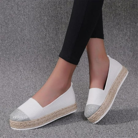 

Casual Shoes Women s Fashion Solid Color Canvas Casual Shoes Hemp Rope Woven Platform Shoes