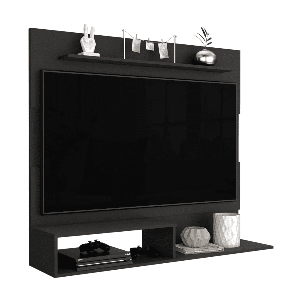 "TUHOME Floating Entertainment Center, Light Pine Particle Board, Wall Units Living Room, Fits TVs up to 55"""
