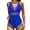 Blue, variant on Womens One Piece Swimsuit Solid Color Mesh Backless Sexy Bikini Swimsuit