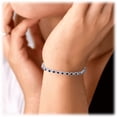 thumbnail image 2 of Sapphire and White Diamond Tennis Bracelet for Women with Round Cut Cubic Zirconia, 2 of 3