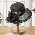 thumbnail image 3 of LinYooLi Summer Organza Flower Big Brimmed Sun Hat Women's Sunscreen Foldable Travel Light Flat-top Cap, 3 of 3