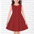 thumbnail image 4 of Zwiiyzr 4-14Y Little Girls Summer Dress Sleeveless Polka Dot Swing Sundress Kids Casual Floral A-Line Dress Burgundy, 4 of 4