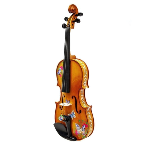Rozanna’s Violins Butterfly Dream II Bejeweled Violin Outfit with Greco 4/4 | Includes Bow, Rosin, Case & Strings