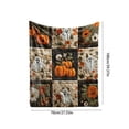 thumbnail image 2 of Halloween Ghost Pumpkin Patchwork Quilted Throw Blanket,Vintage Floral Sunflower Stitched Quilt Blanket,Soft Reversible Bed Couch Cover For Autumn Harvest,Bedroom Decor A, 2 of 5