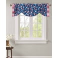 thumbnail image 2 of Tie Up Valance Curtain for Kitchen, Independence Day Patriotic Stripes and Stars Rod Pocket Short Curtains Adjustable Tie-Up Shade Valances, Dark Blue Window Treatment for Bathroom Living Room Bedroom, 2 of 7