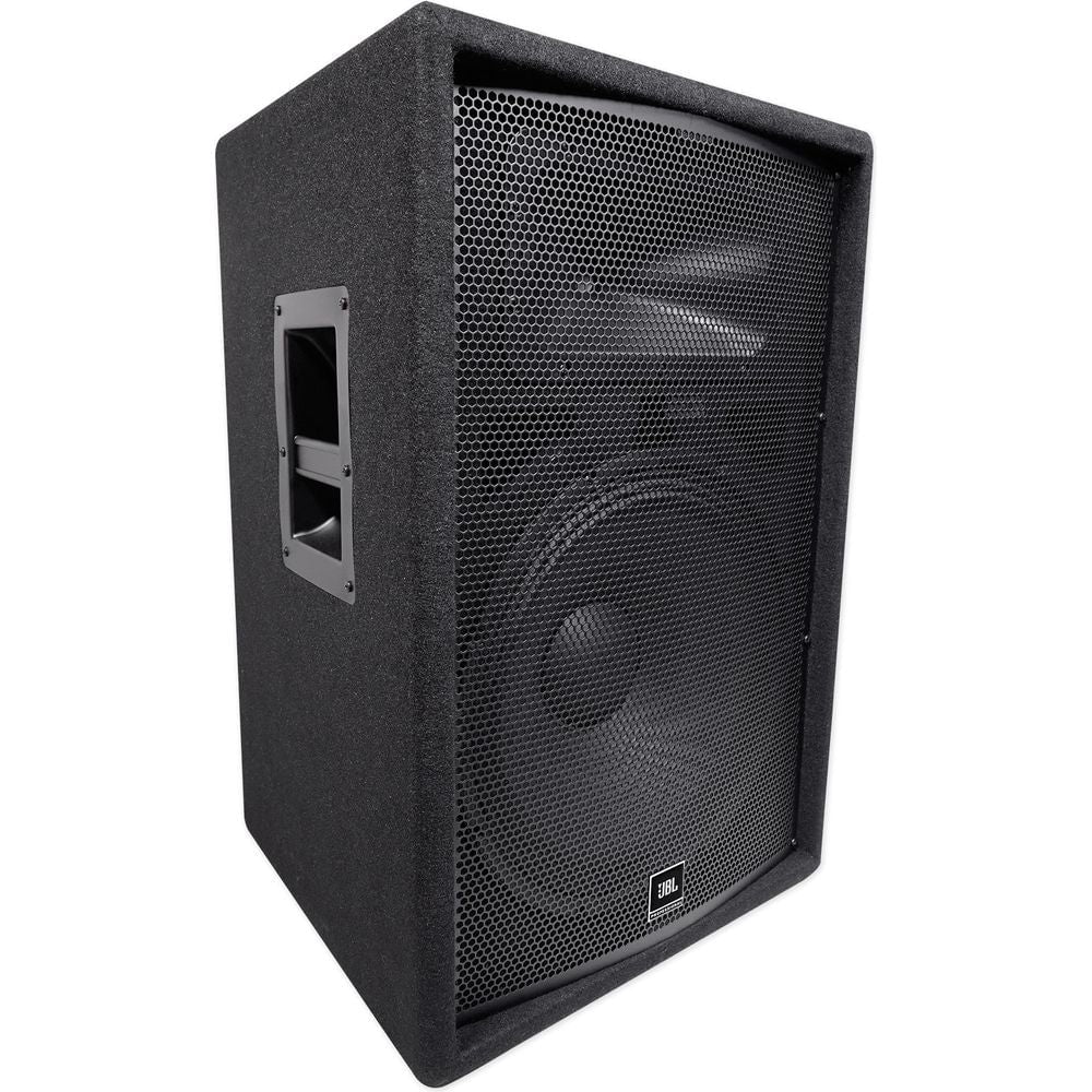 (2) JBL Pro JRX215 15" 2000w PA/DJ Speakers+Powered 8-Channel Mixer w/USB+Stands