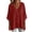 Red, variant on SOOMLON Ruffle Shirts for Women Plus Size V Neck 3/4 Sleeve Tunic Top Ruched Panel Blouses Loose Travel Vacation Clothes