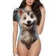 thumbnail image 1 of Balery Blue Sky Cute Wolf Body de cuello redondo de manga corta para mujer Tops de manga corta Tops básicos-Medium, 1 of 7