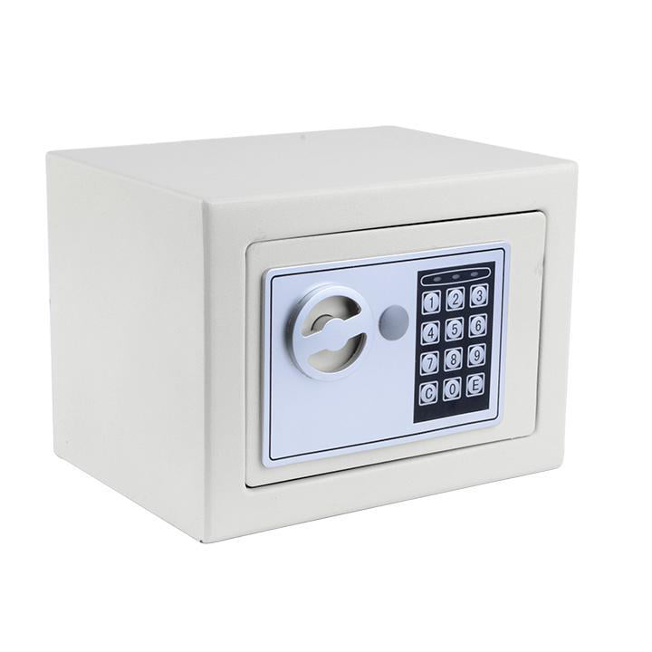 Fireproof Home Digital Security Safe Box Wall with Lock for Jewellery Money Valuables White 